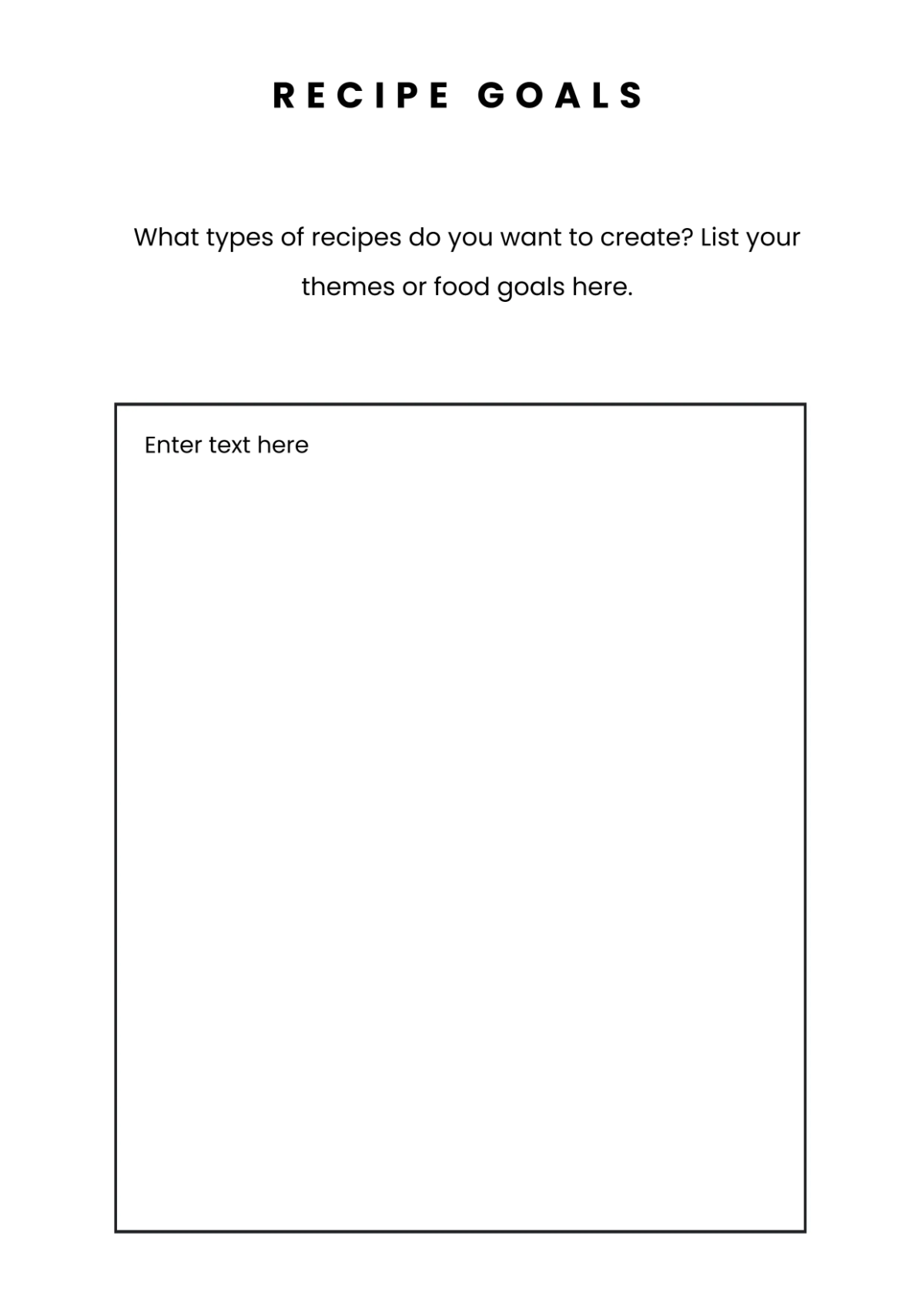 Free Recipe Workbook Template to Edit Online