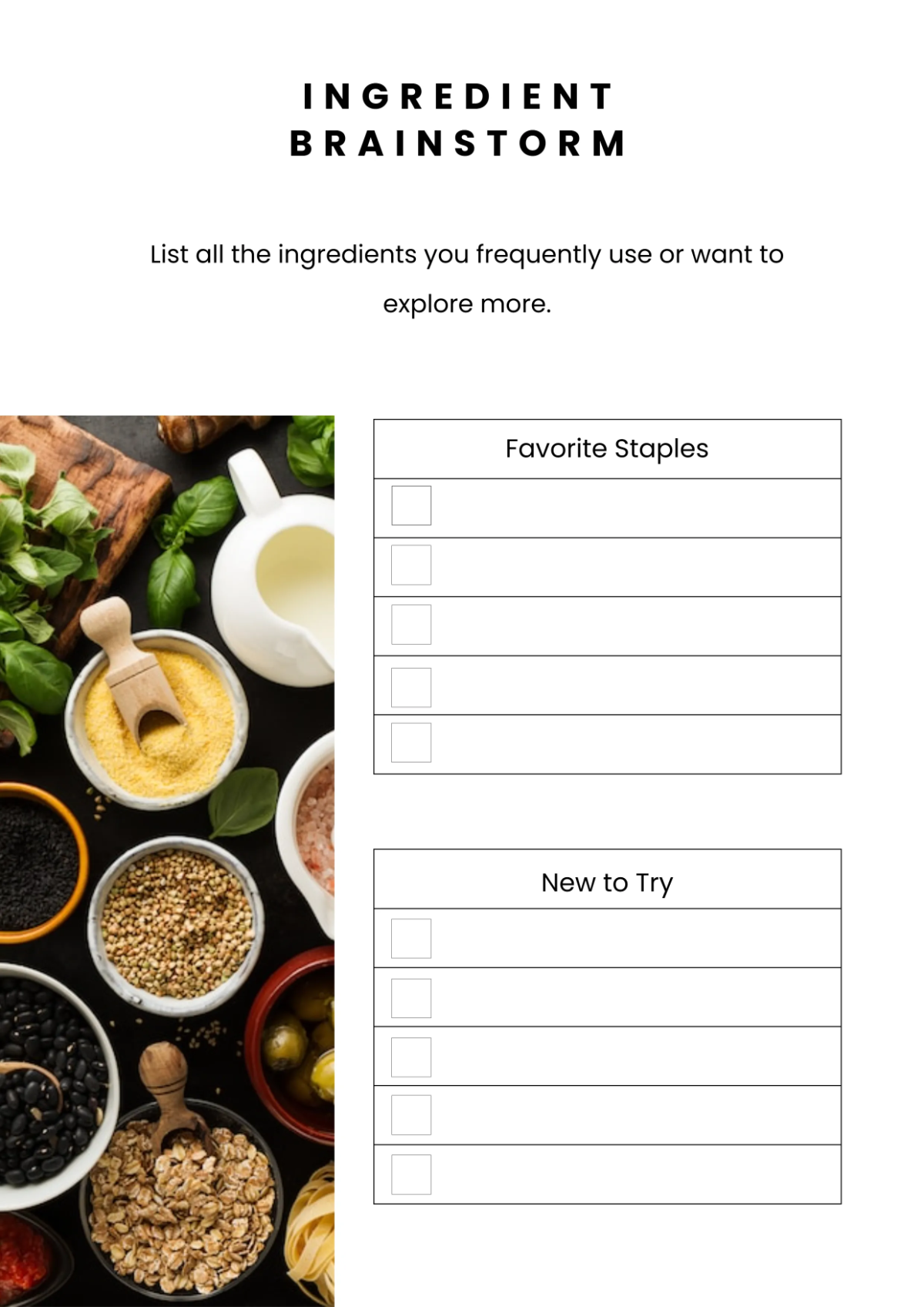 Free Recipe Workbook Template to Edit Online