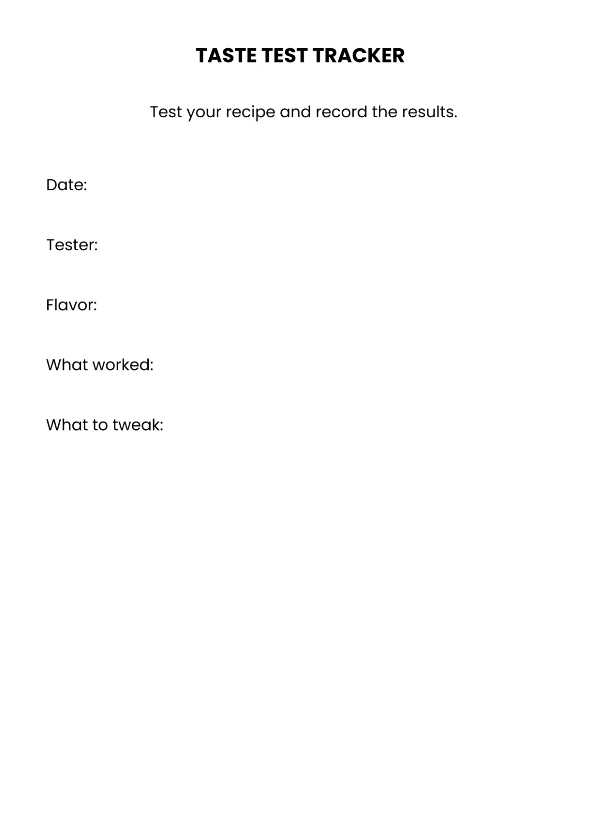 Free Recipe Workbook Template to Edit Online