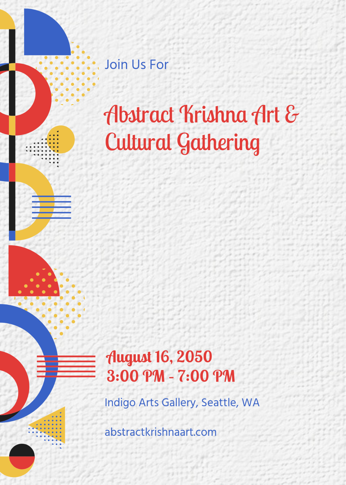 Free Abstract Janmashtami Invitation Template