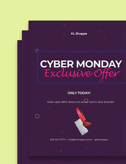 cyber monday exclusive offer flyer template printable