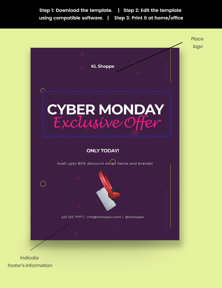 Cyber Monday Exclusive Offer flyer Template