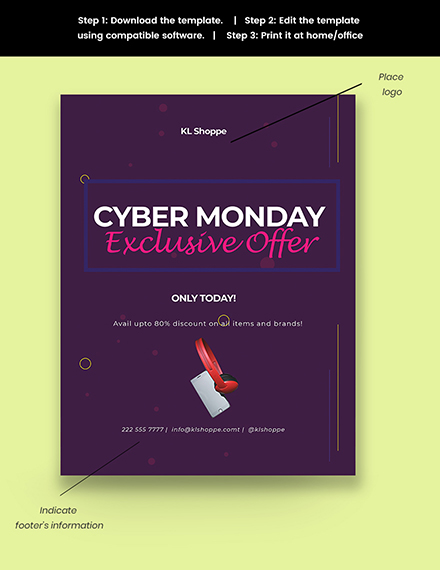 cyber monday exclusive offer flyer template snippet