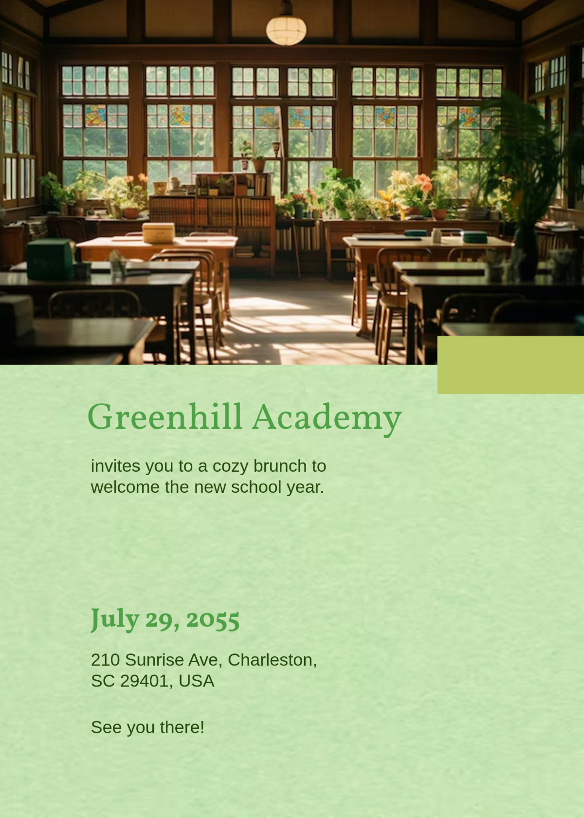 Free Back To School Brunch Invitation Template