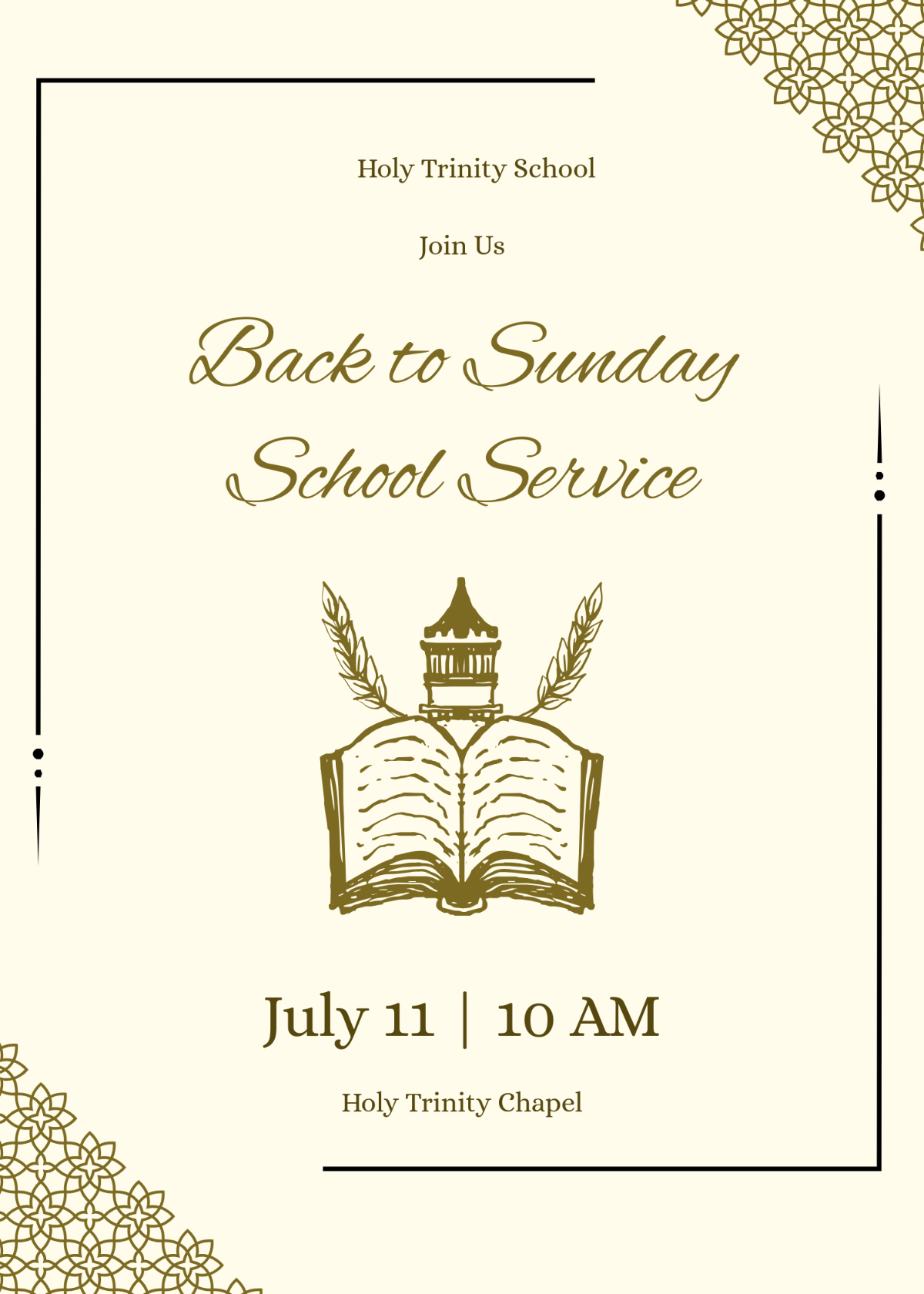 Free Back To Sunday School Invitation Template