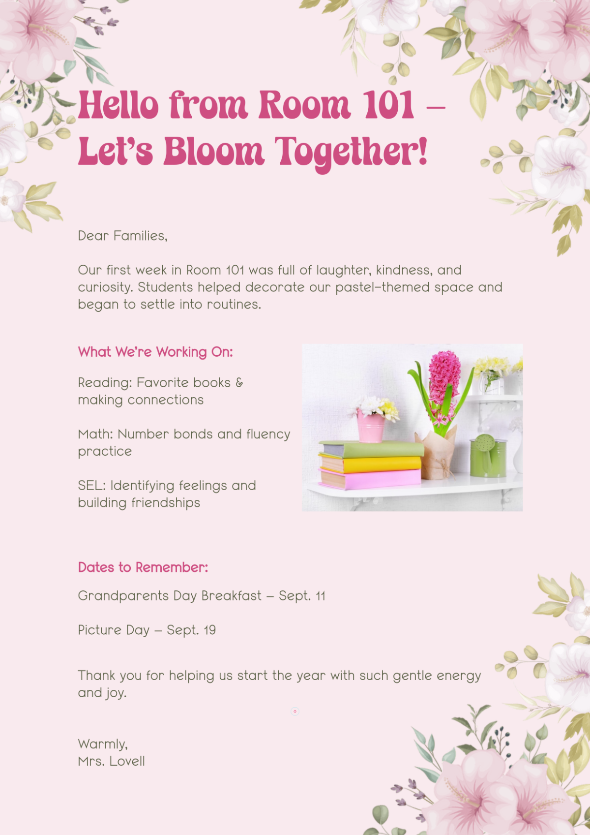 Free Pastel Pink Back To School Newsletter Template to Edit Online