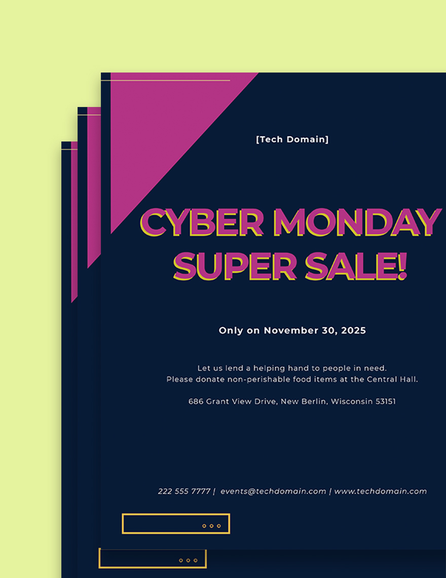 cyber monday sales event flyer template printable