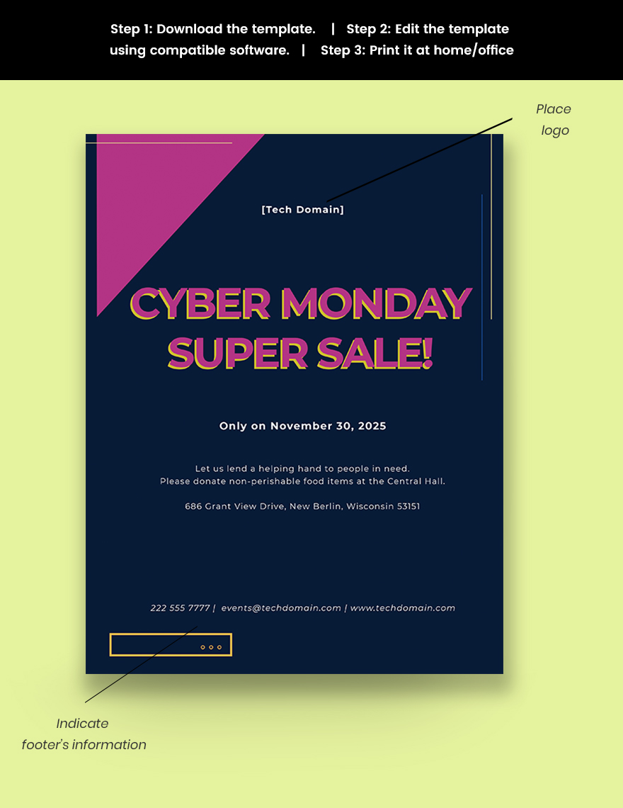 cyber monday sales event flyer template snippet