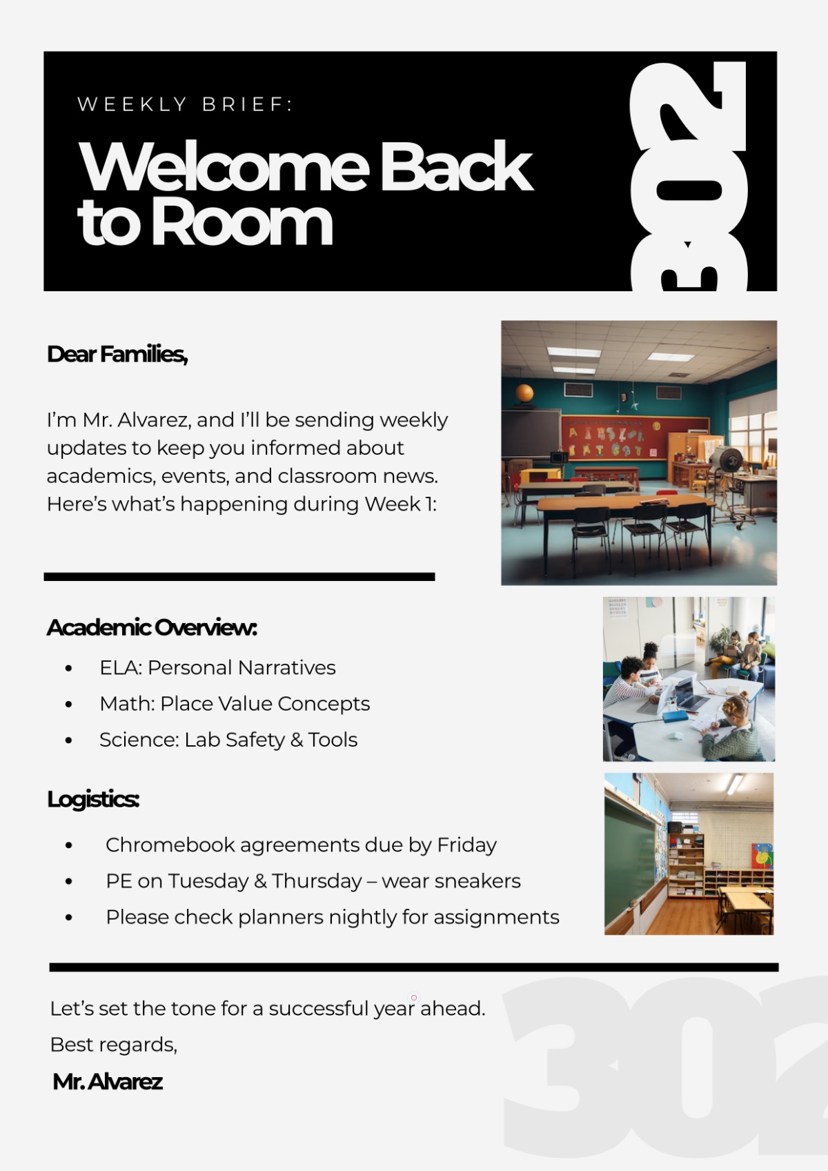 Free Professional Back To School Weekly Newsletter Template to Edit Online