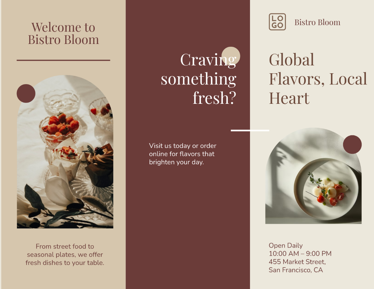 Free Minimalist Food Brochure Template