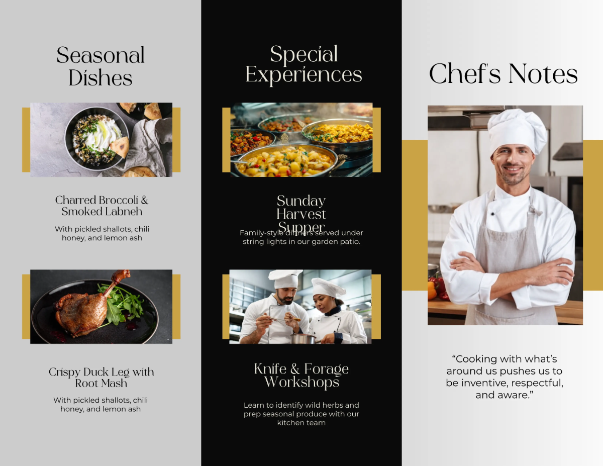 Free Elegant Food Brochure Template to Edit Online