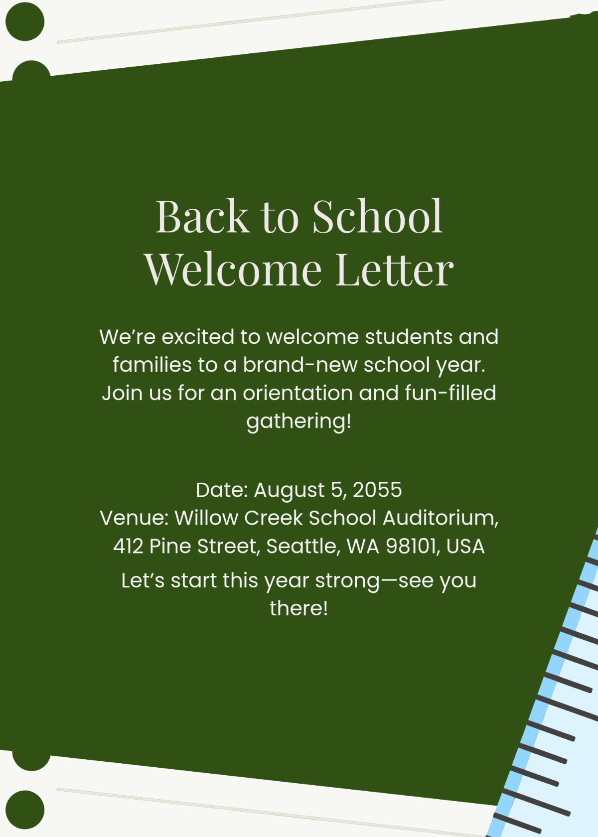 Free Back To School Invitation Letter Template