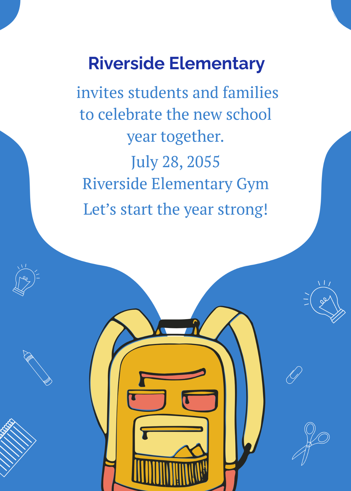 Free Welcome Back To School Invitation Template