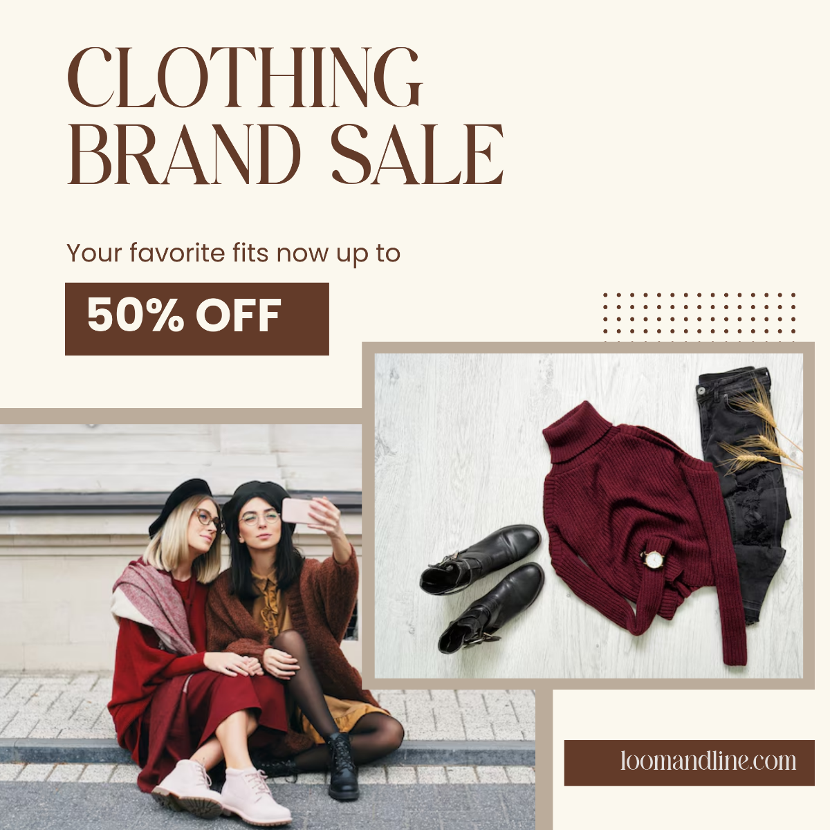 Free Clothing Brand Sale Instagram Post Template
