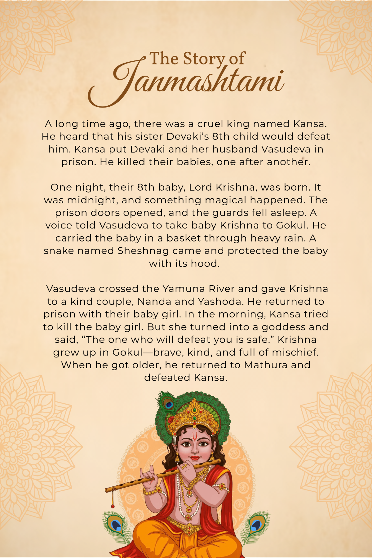 Free Janmashtami Story in English Template