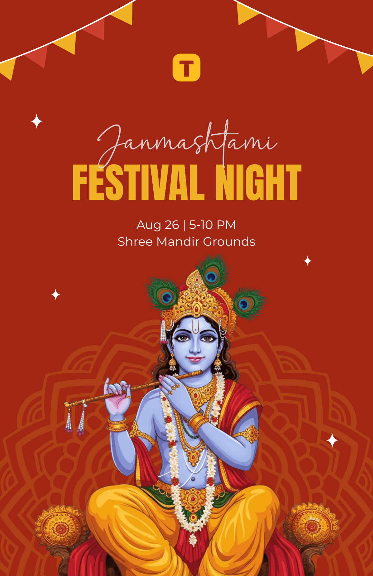 Free Janmashtami Festival Template