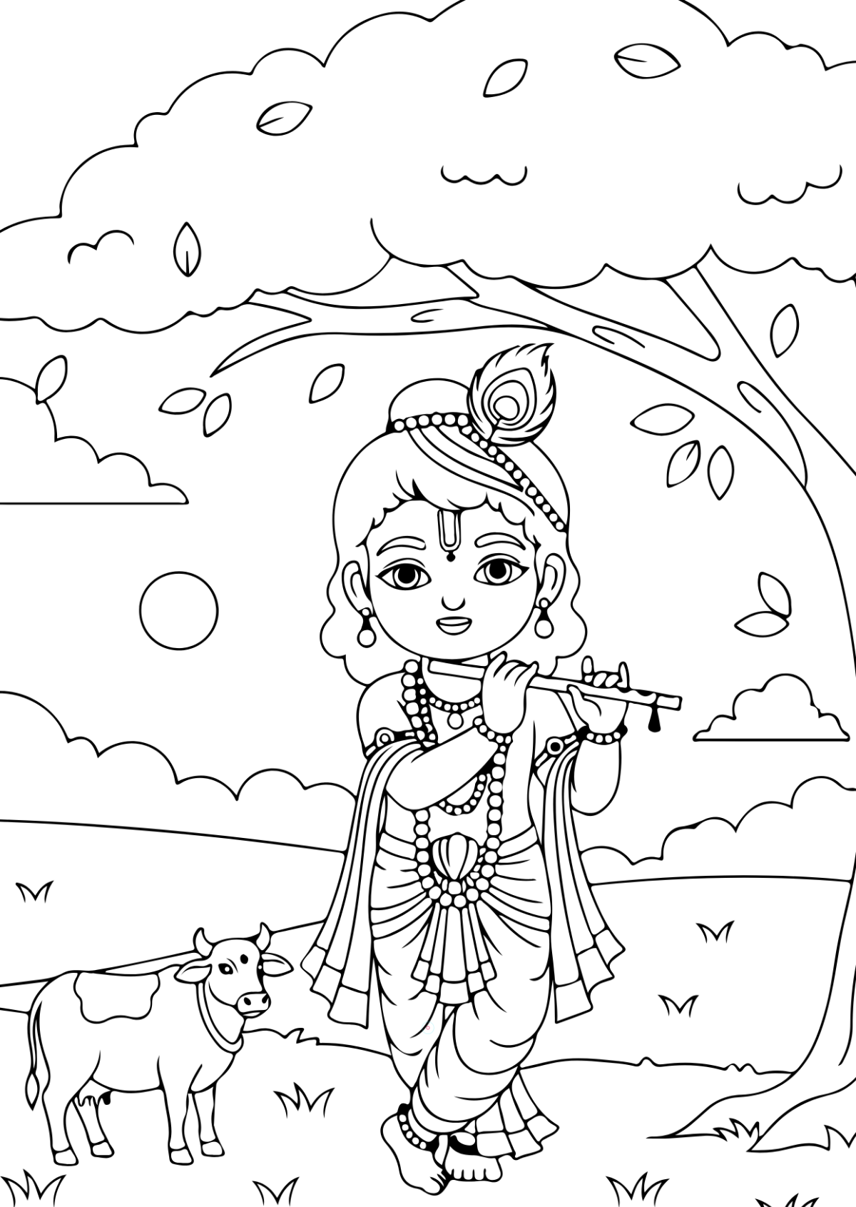 Free Janmashtami Drawing Template