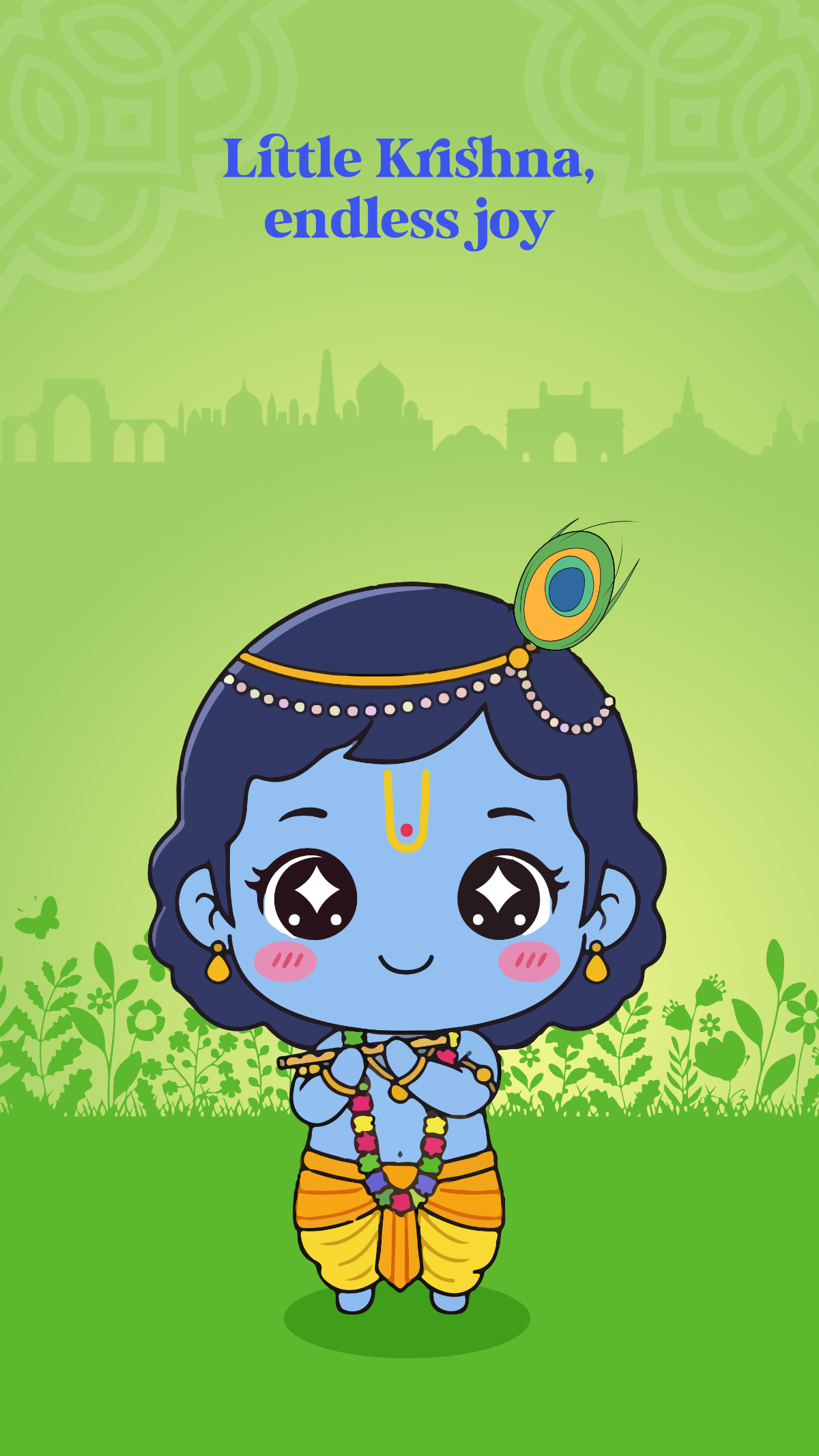 Free Little Krishna Happy Janmashtami Wallpaper Template