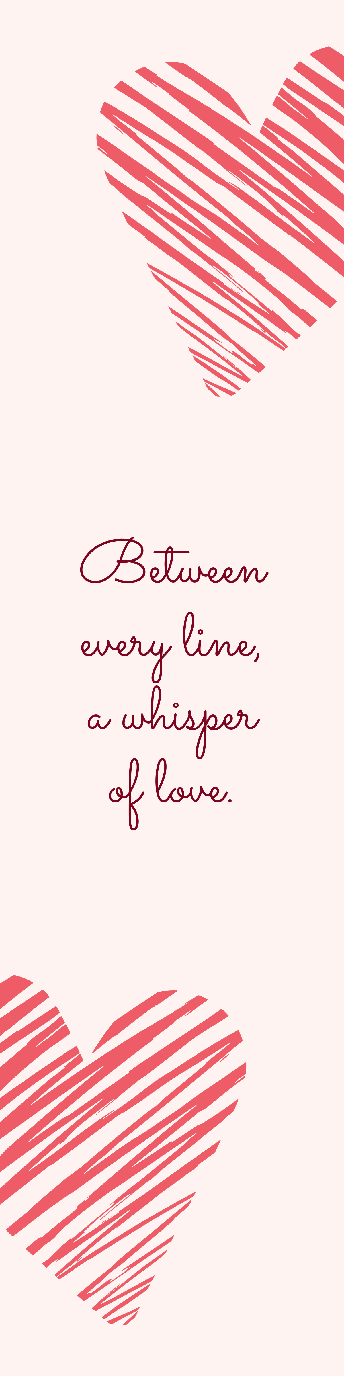 Free Romantic Valentine Bookmark Template