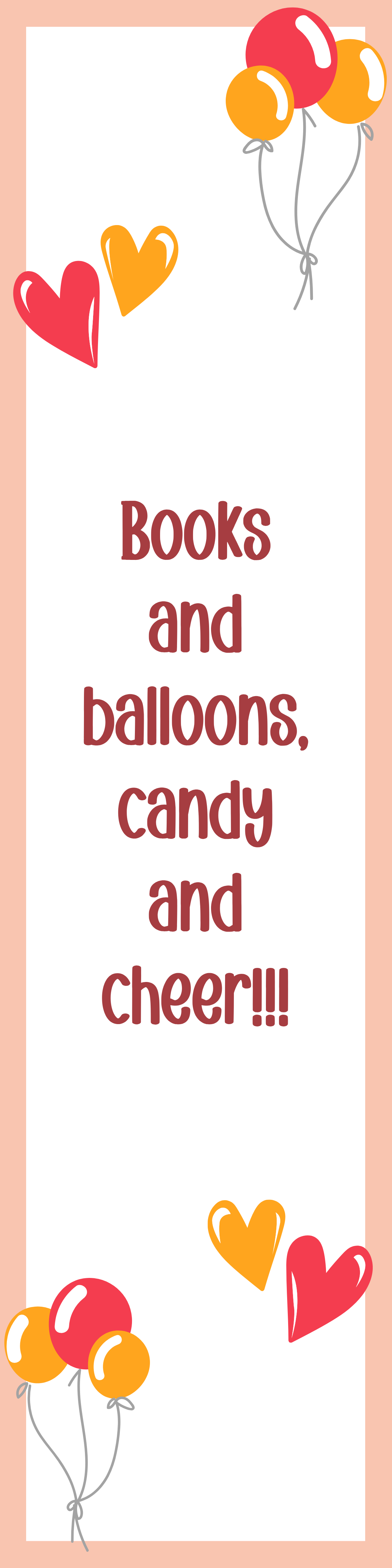 Free Valentine's Party Bookmark Template