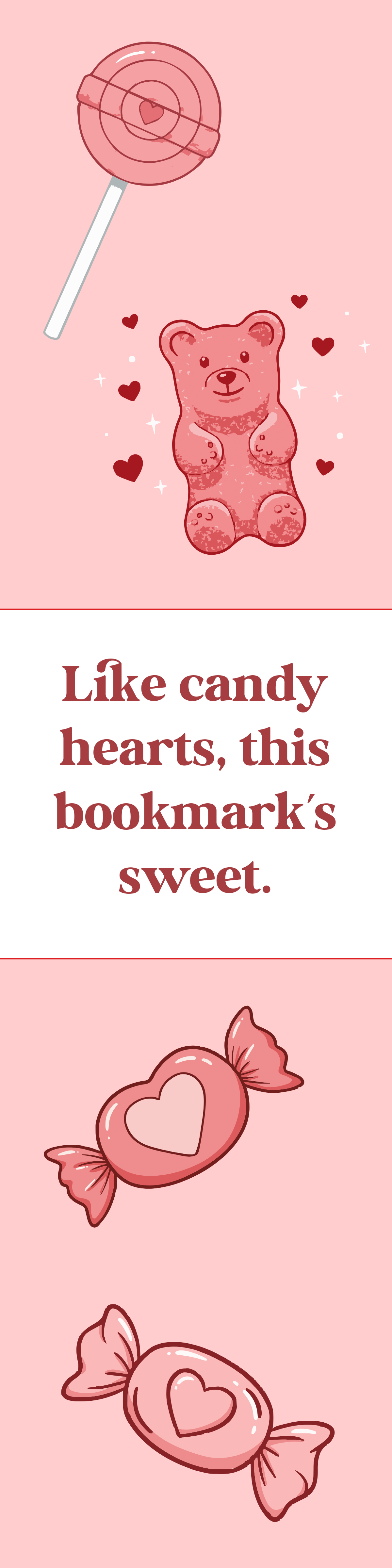 Free Valentine's Candy Bookmark Template