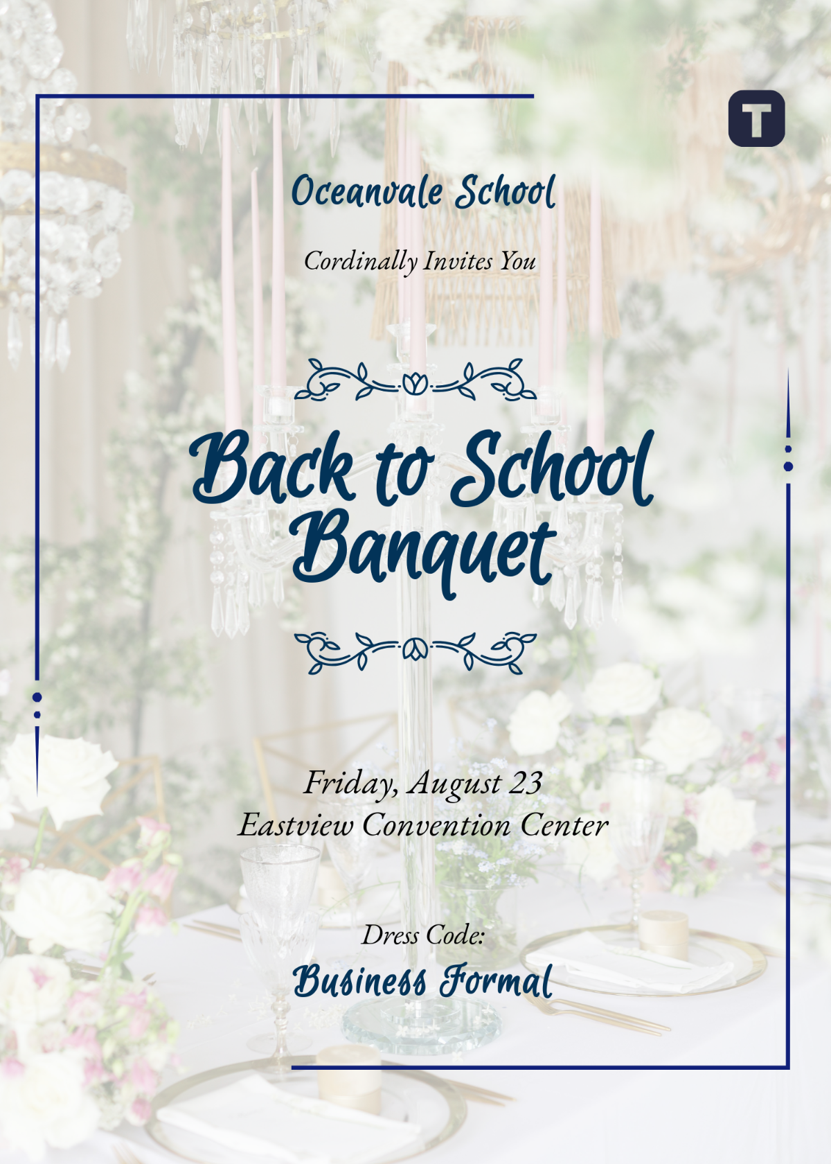 Free Professional Back To School Banquet Invitation Template