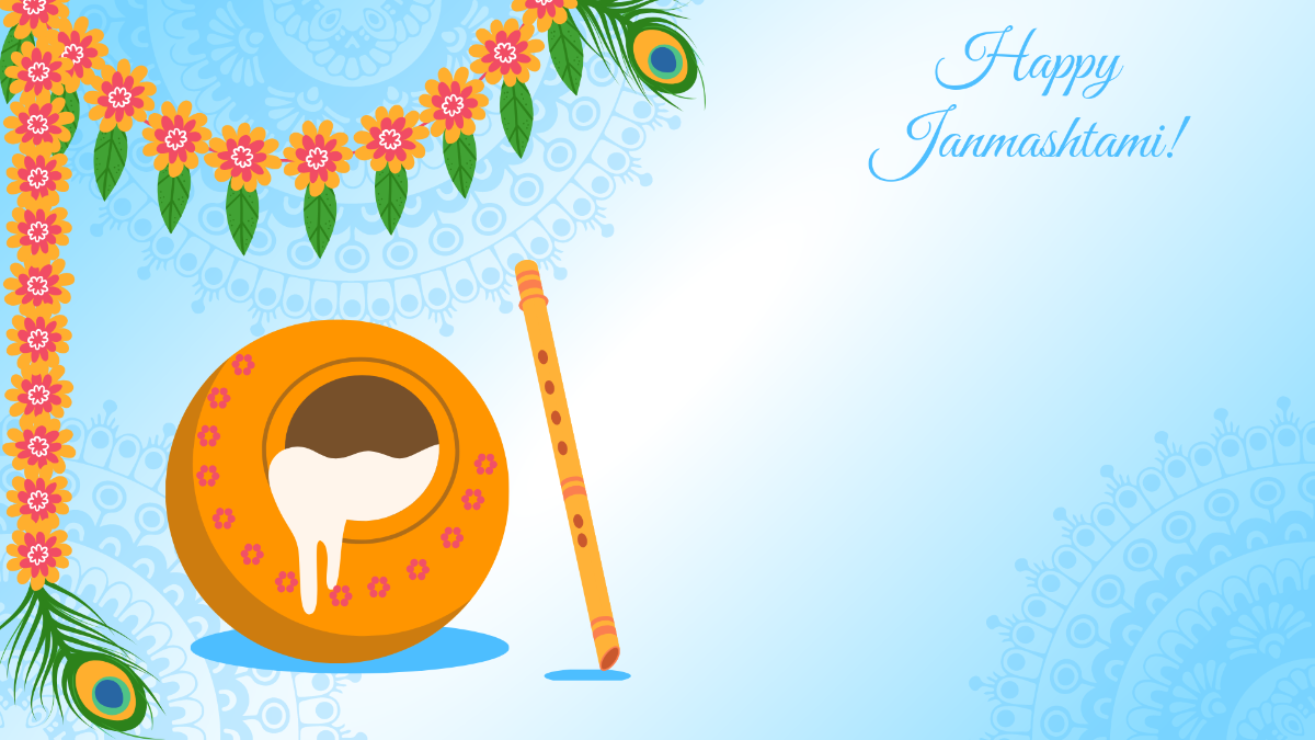 Free Blank Janmashtami Background Template to Edit Online