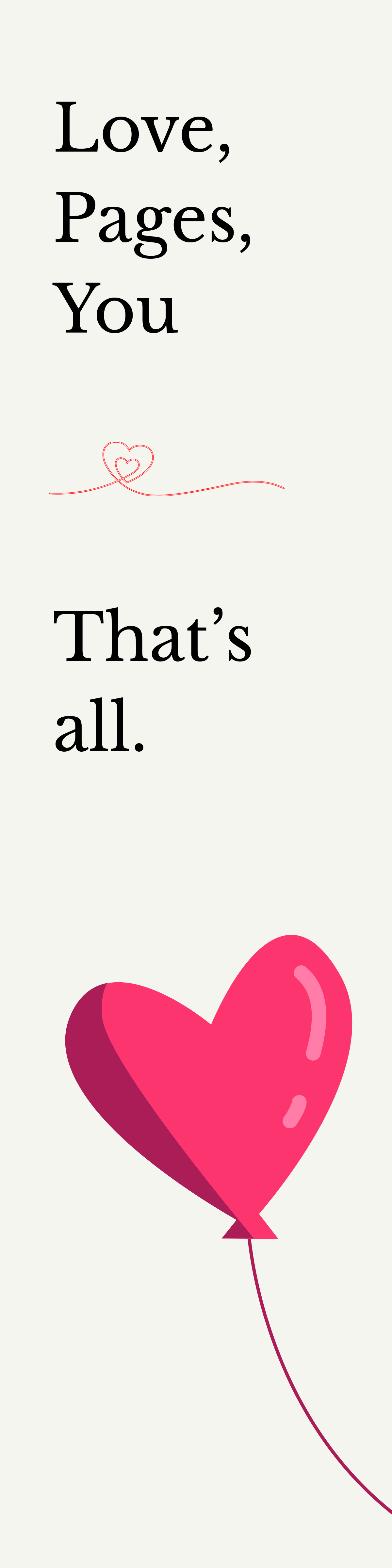 Free Minimalist Valentine Bookmark Template