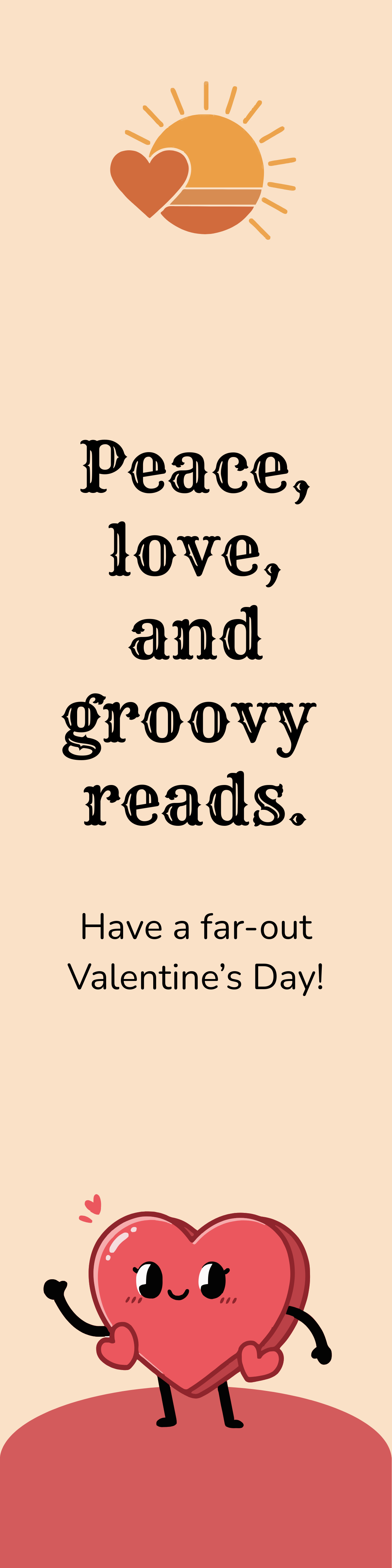 Free Retro Valentine Bookmark Template