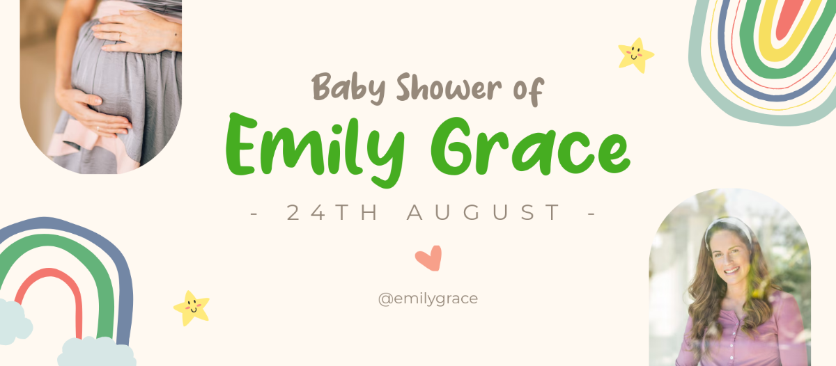 Free Baby Shower Facebook Cover Template to Edit Online