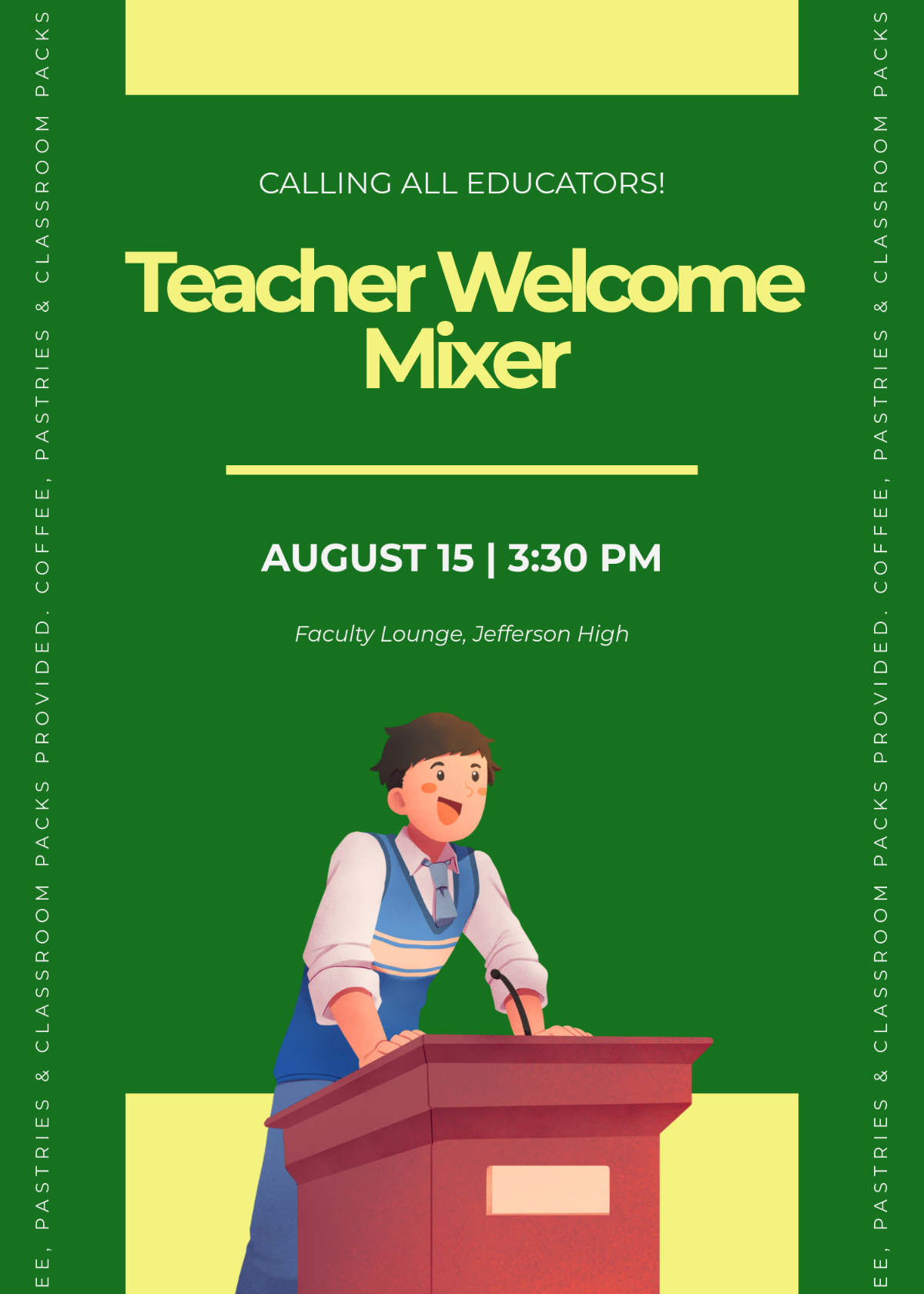 Free Back To School Invitation for Teachers Template to Edit Online