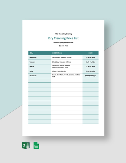 15+ Cleaning Services Price List Templates - Free Downloads | Template.net