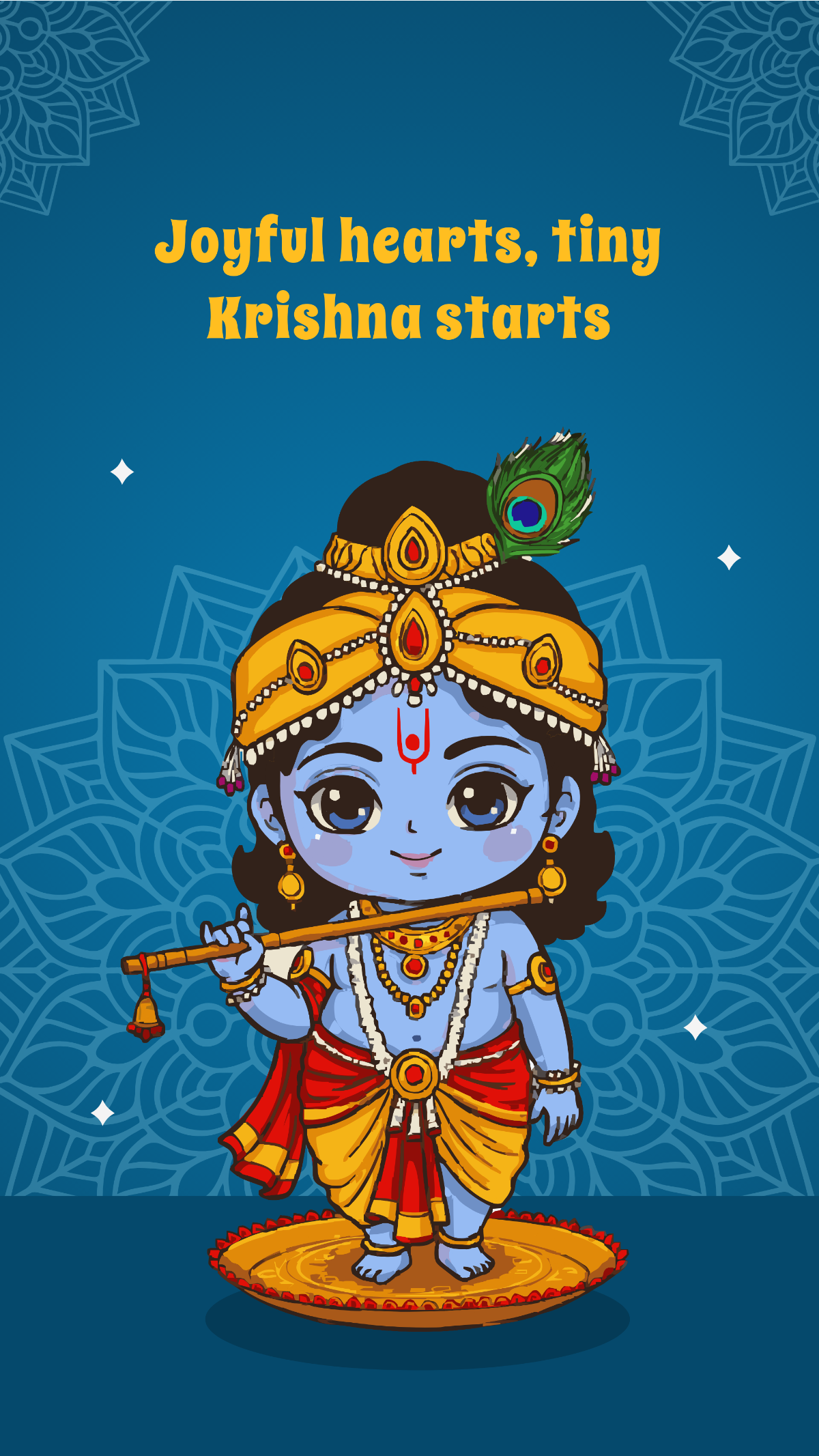 Free Cute Janmashtami Wallpaper Template