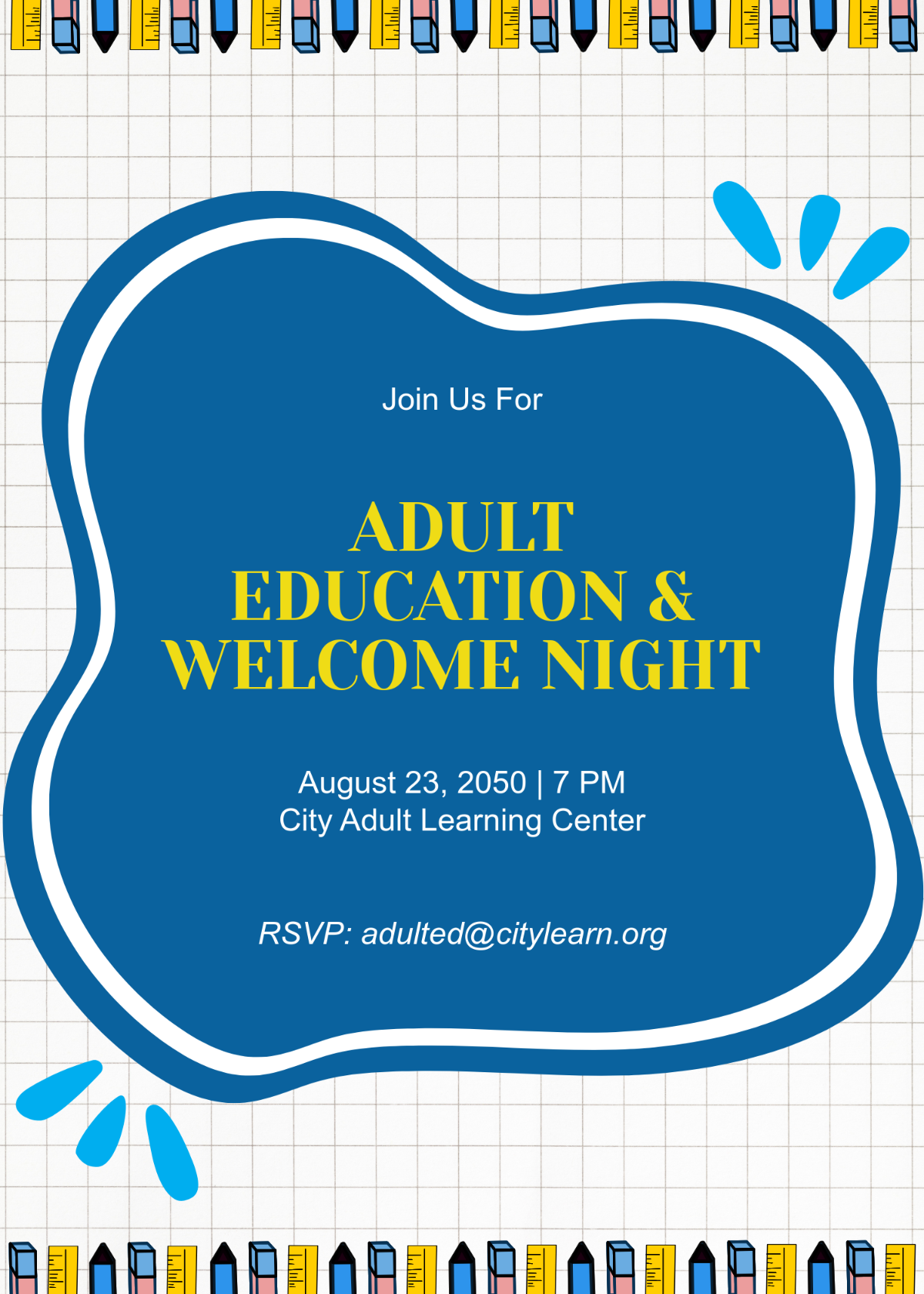 Back To School Invitation for Adults Template to Download