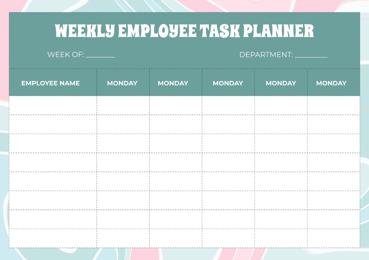 Weekly Employee Task Template to Download