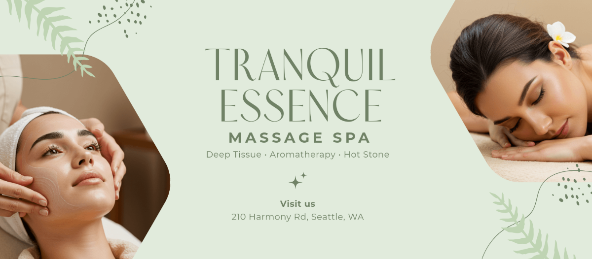 Free Spa Massage Facebook Cover Template to Edit Online