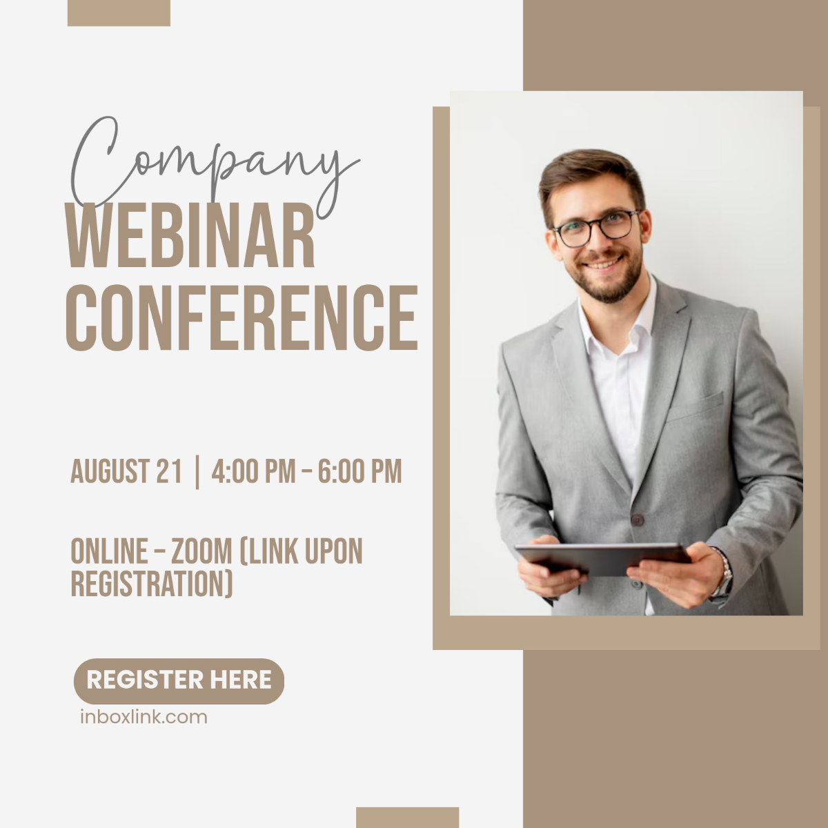 Free Company Webinar Conference LinkedIn Post Template
