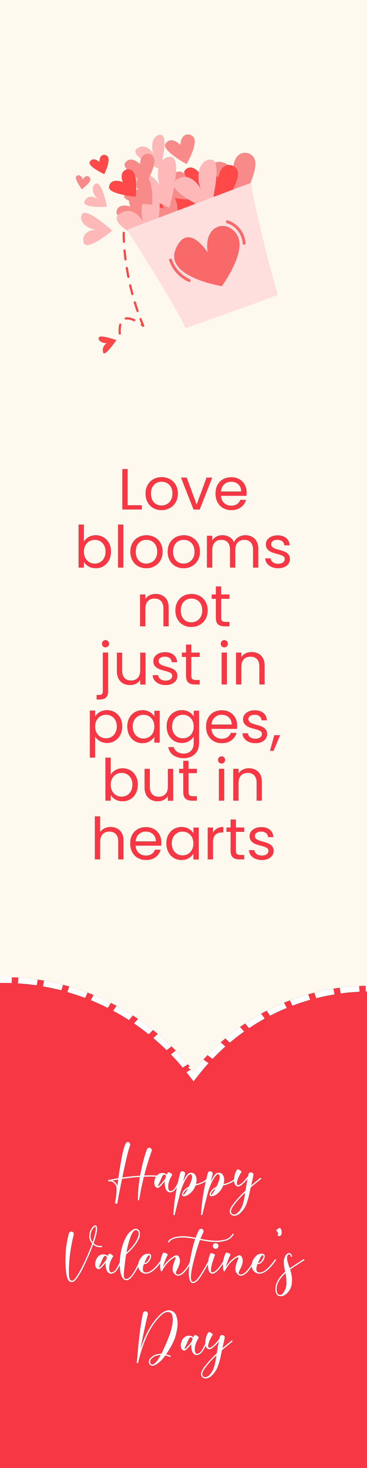 Free Simple Valentine's Day Bookmark Template
