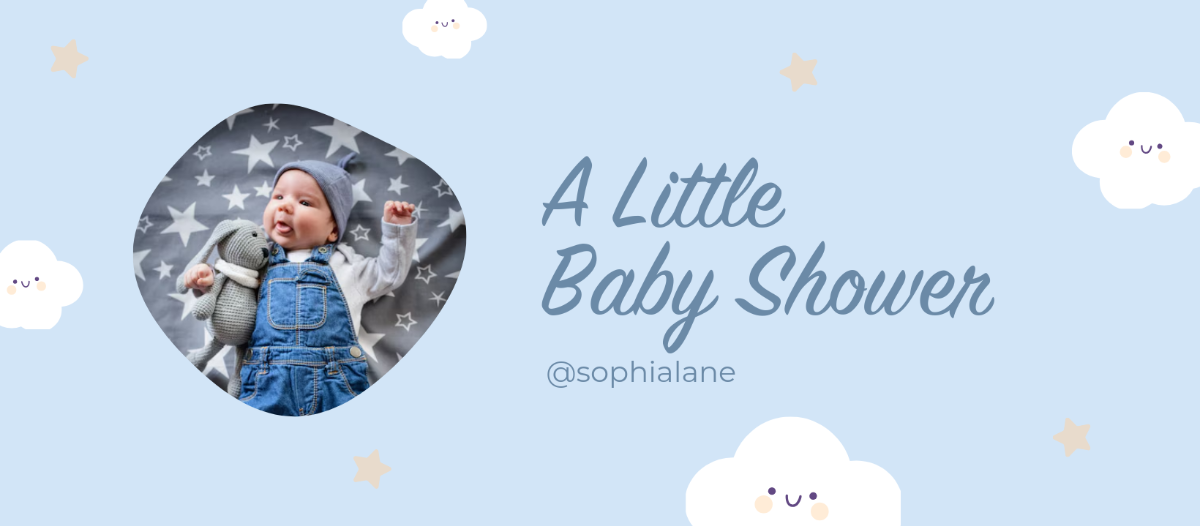 Free Little Baby Shower Facebook Cover Template to Edit Online
