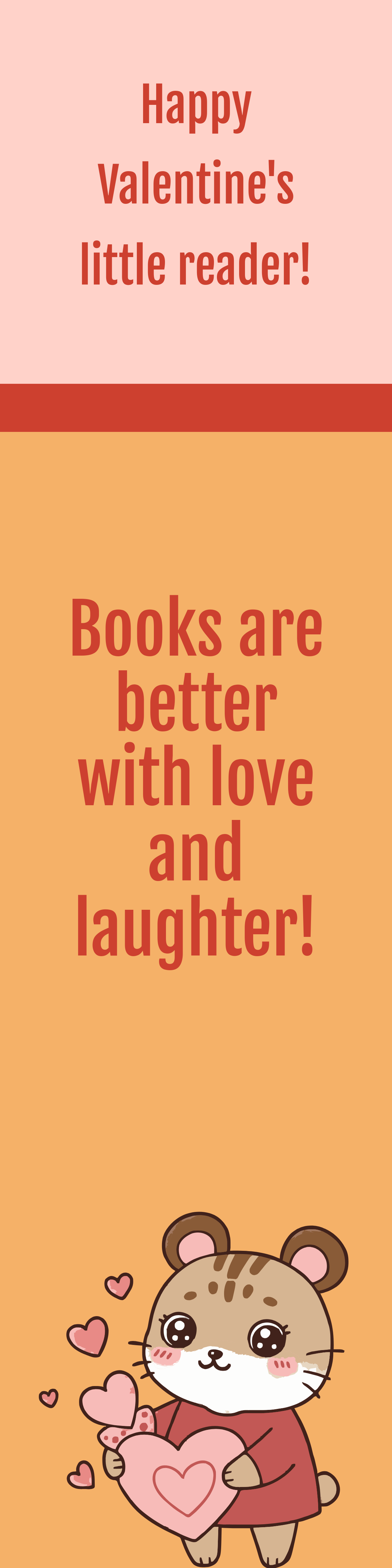 Free Valentine Bookmark for Kids Template
