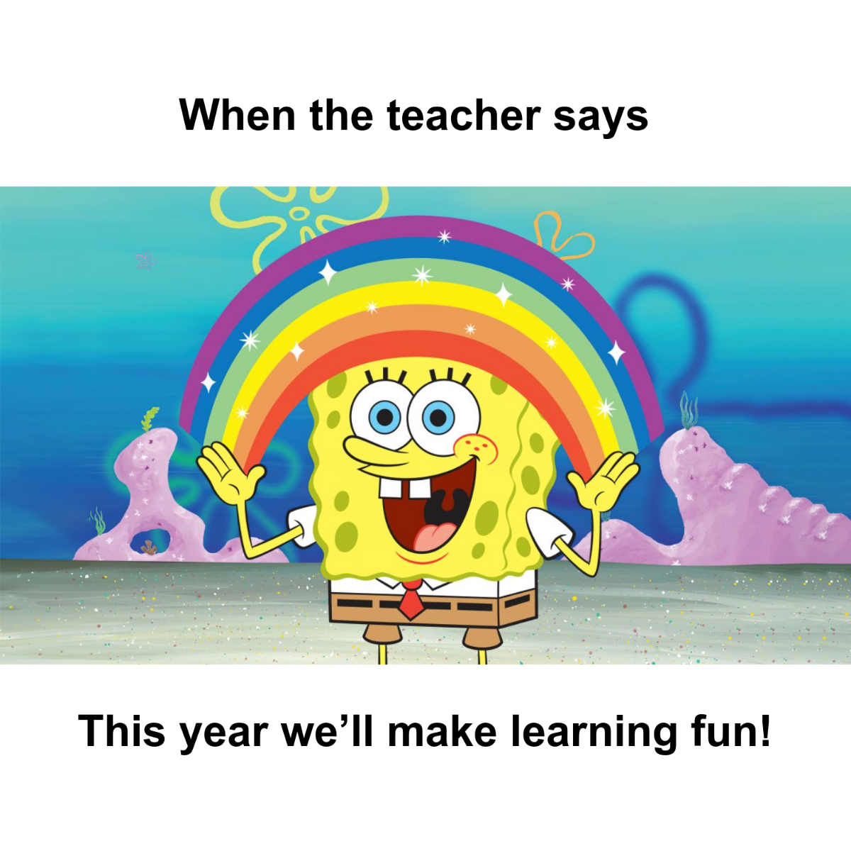 Free Colorful Lessons Back To School Meme Template