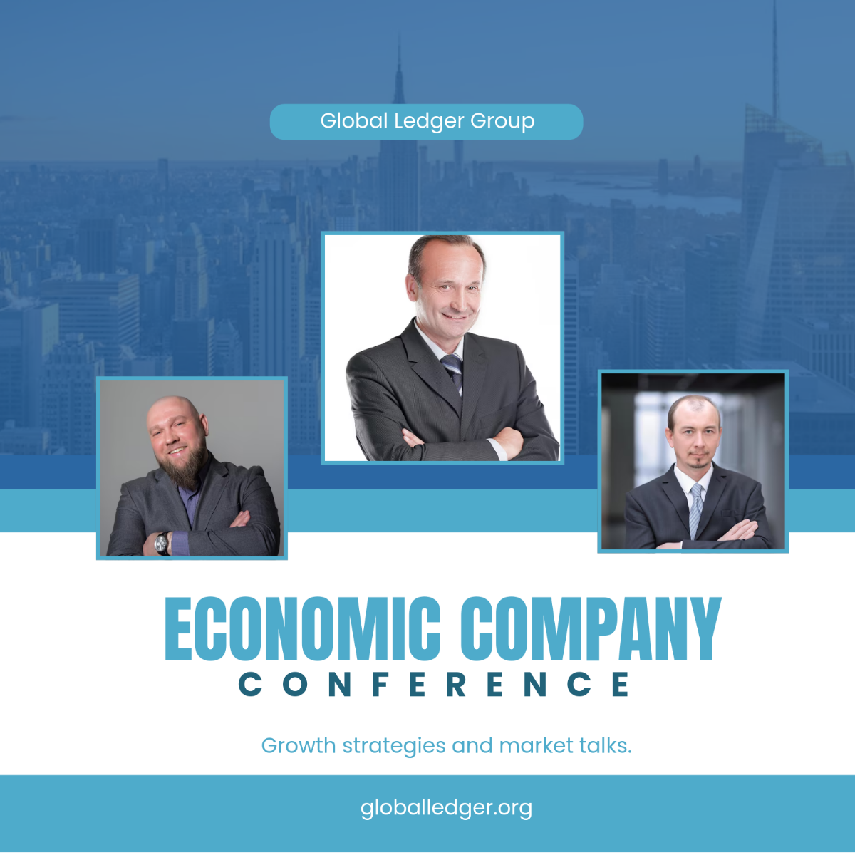 Free Economic Company Conference LinkedIn Post Template