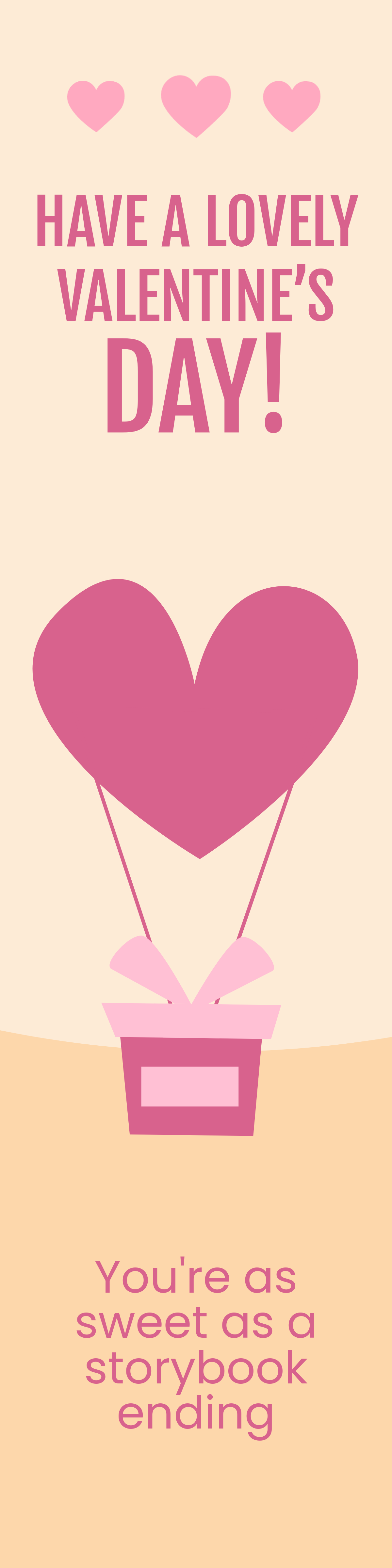 Free Sweet Valentine Bookmark Template