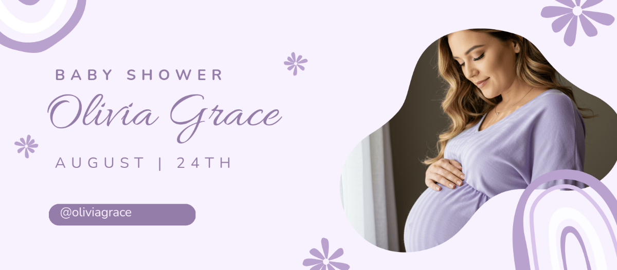Free Baby Shower Facebook Cover Photo Template to Edit Online