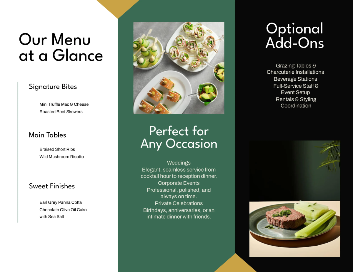 Free Food Catering Brochure Template to Edit Online