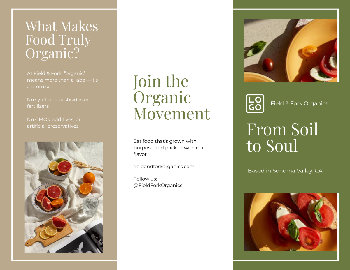 Free Organic Food Brochure Template