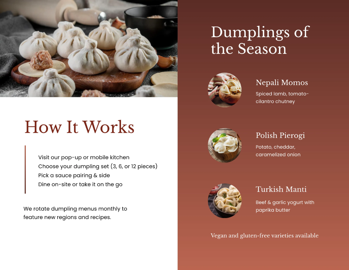 Free Food Bifold Brochure Template to Edit Online