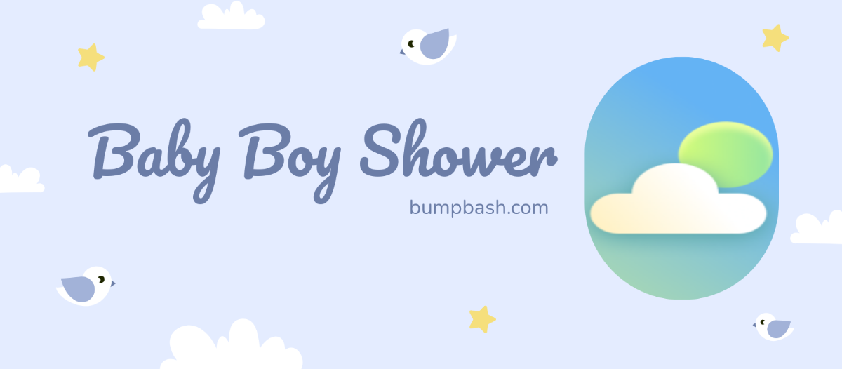 Free Baby Boy Shower Facebook Cover Template to Edit Online