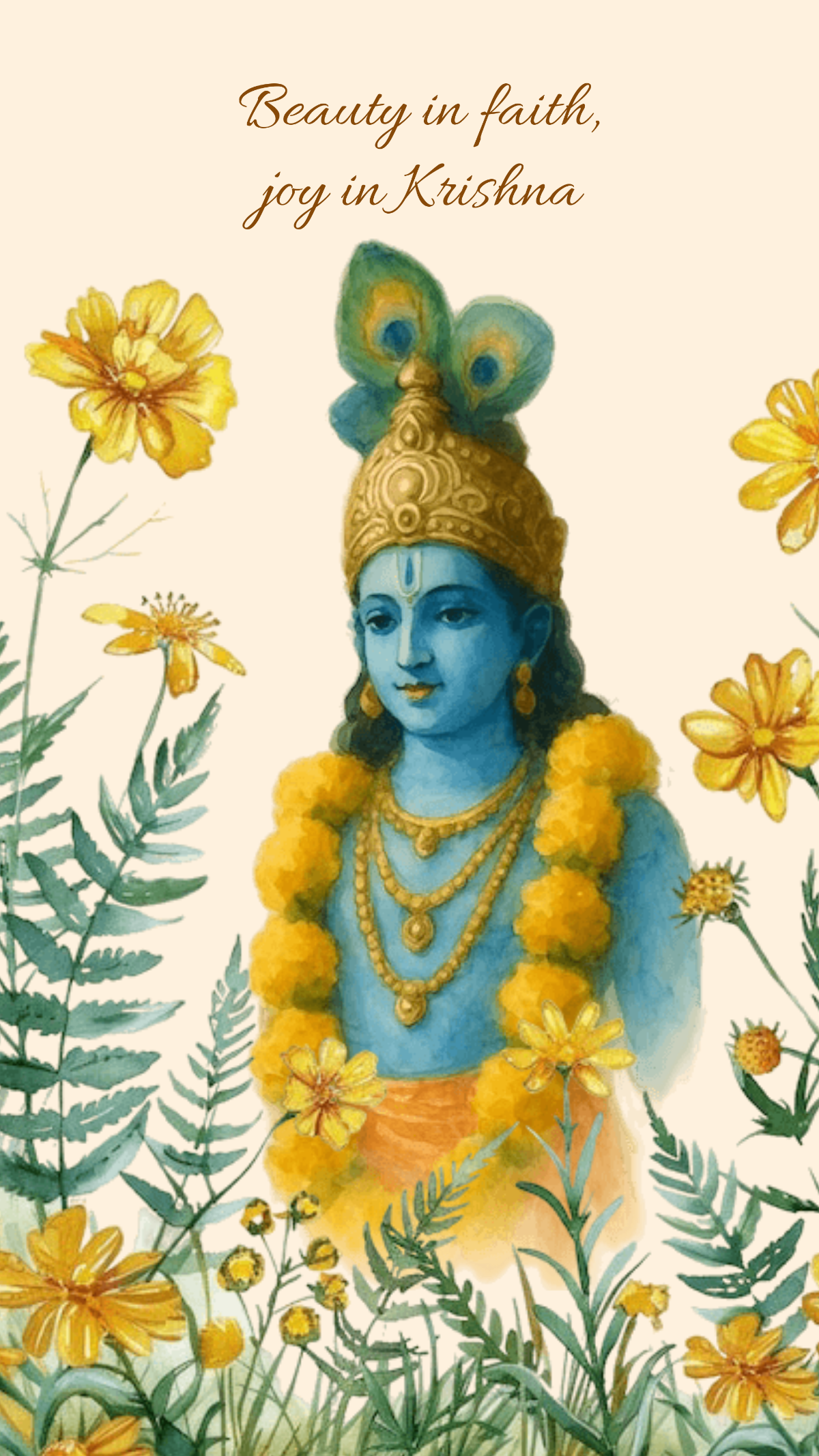 Free Beautiful Janmashtami Wallpaper Template to Edit Online