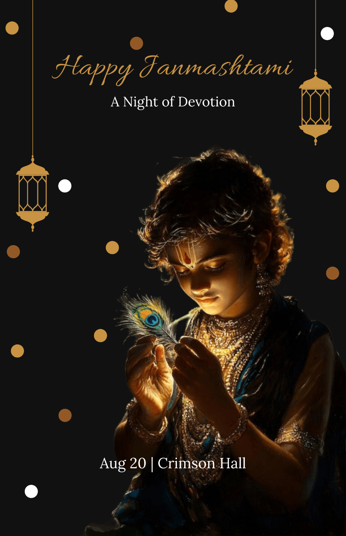 Free Editable Janmashtami Poster Template to Edit Online
